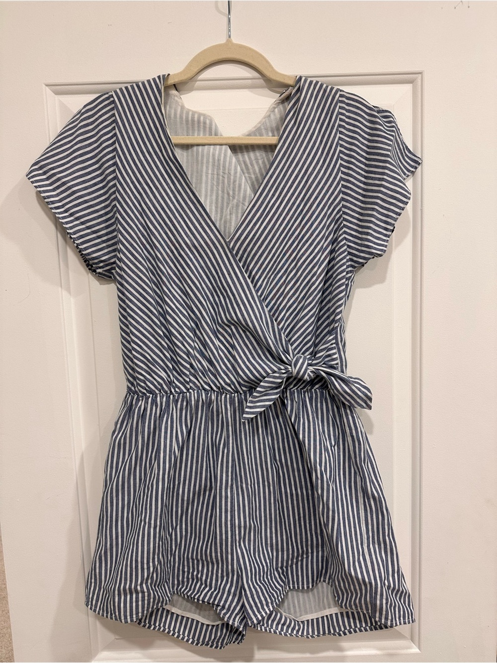 Element Blue and White Striped Romper